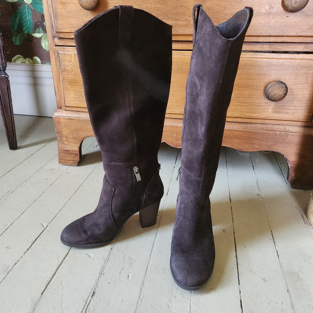 Koolaburra by UGG Suede Knee-High Boots – Block Heel – Brown – Size 6 - Picture 2 of 10